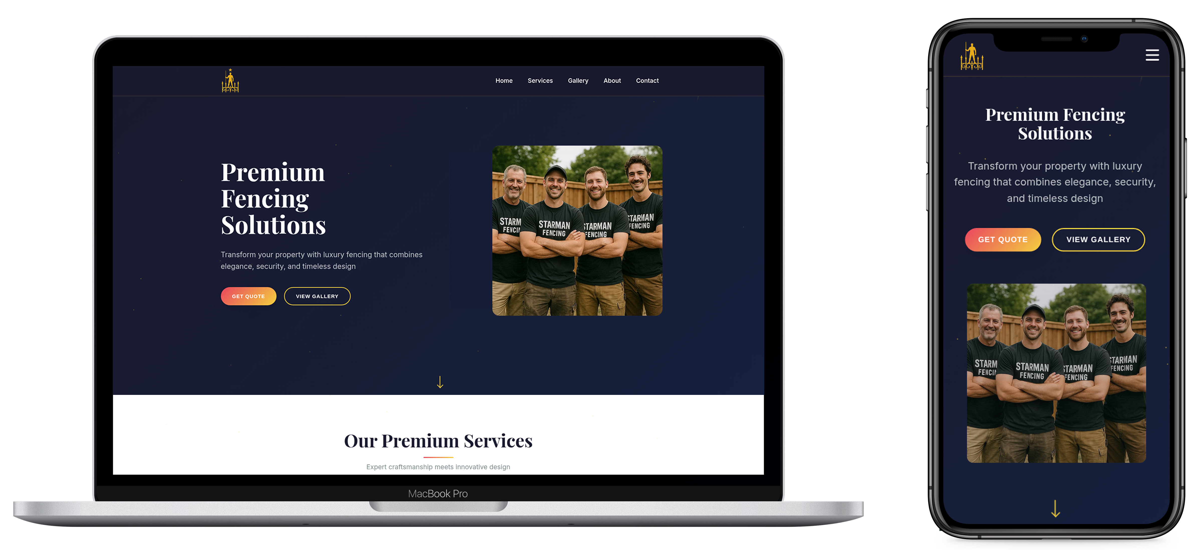 Starman Fencing Company Website Design - Modern Fence Business Website